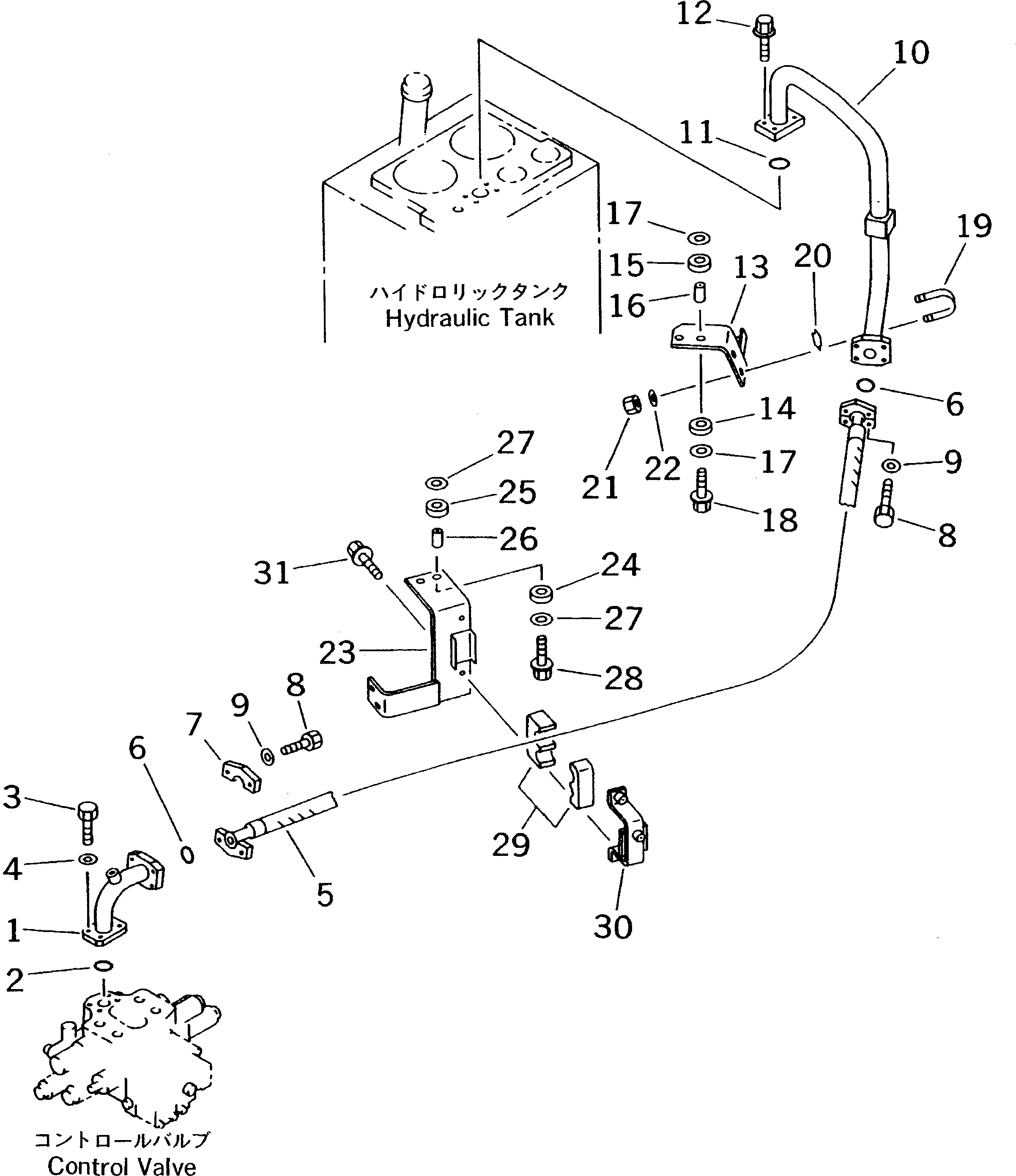 Схема запчастей Komatsu WA400-3-X - ГИДРОЛИНИЯ (ВОЗВРАТН. ЛИНИЯ) (ДЛЯ E.C.S.S.)(№-) УПРАВЛ-Е РАБОЧИМ ОБОРУДОВАНИЕМ