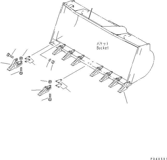 Схема запчастей Komatsu WA400-3-X - TOOTH(№-) РАБОЧЕЕ ОБОРУДОВАНИЕ