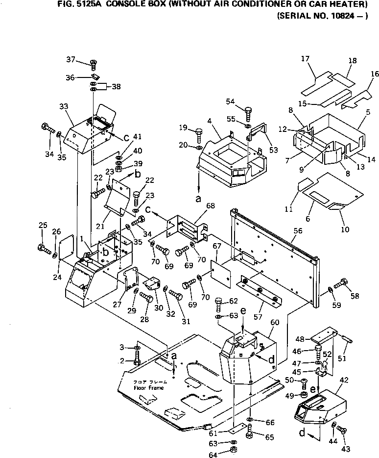 Схема запчастей Komatsu WA400-1 - КОНСОЛЬН. БЛОК (БЕЗ КОНДИЦ. ВОЗДУХА ИЛИ ОБОГРЕВАТЕЛЬ.)(№8-) РАМА И ЧАСТИ КОРПУСА