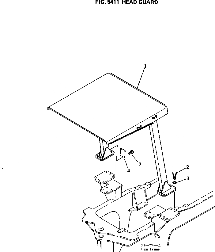 Схема запчастей Komatsu WA400-1 - ВЕРХН. ЗАЩИТА РАМА И ЧАСТИ КОРПУСА