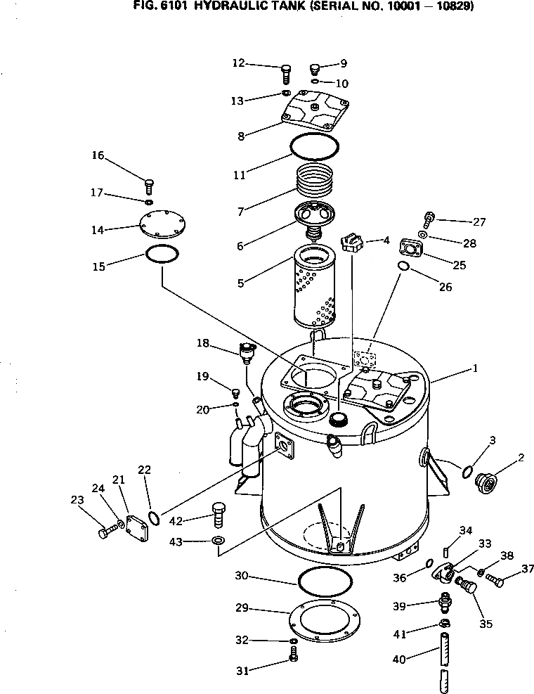 Схема запчастей Komatsu WA400-1 - ГИДР. БАК.(№-89) УПРАВЛ-Е РАБОЧИМ ОБОРУДОВАНИЕМ