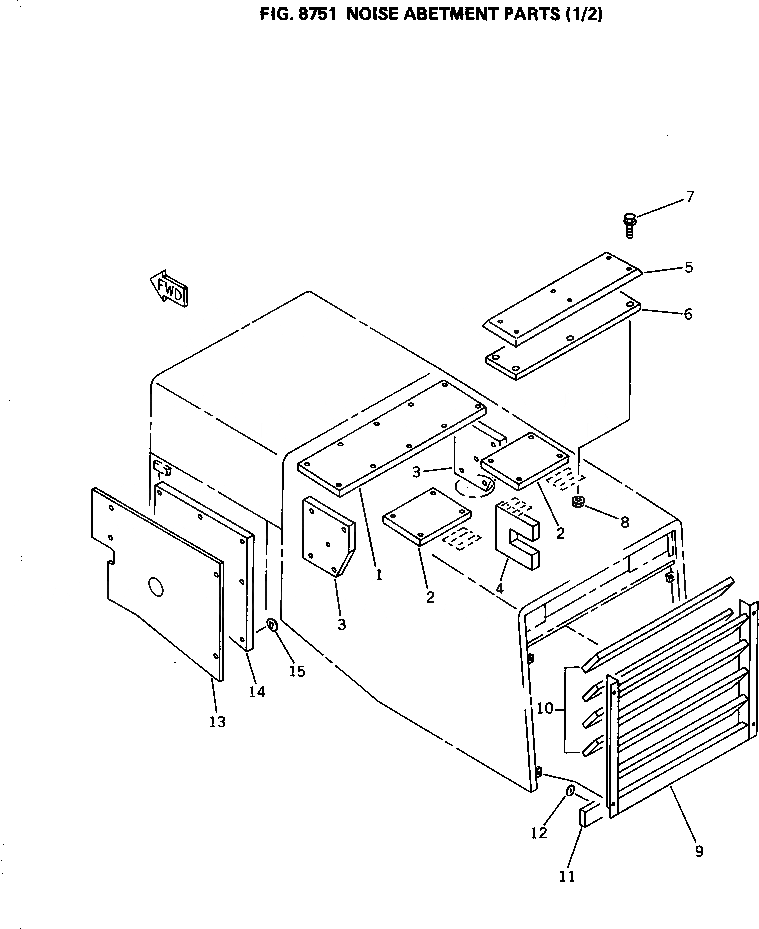 Схема запчастей Komatsu WA400-1 - NOISE ABETMENT ЧАСТИ (/) СПЕЦ. APPLICATION ЧАСТИ