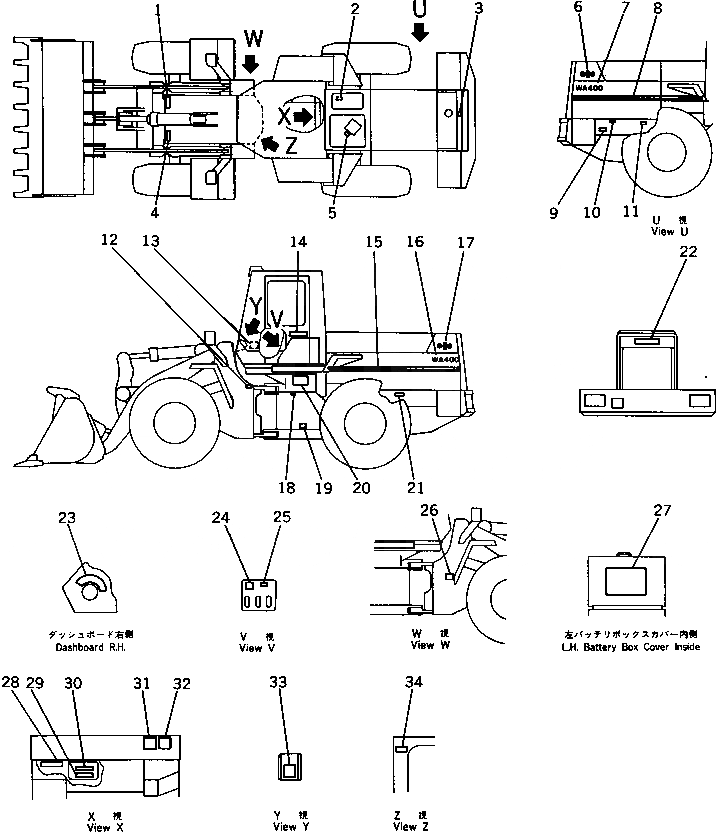 Схема запчастей Komatsu WA400-1 - МАРКИРОВКА (АРАБСК.) МАРКИРОВКА¤ ИНСТРУМЕНТ И РЕМКОМПЛЕКТЫ