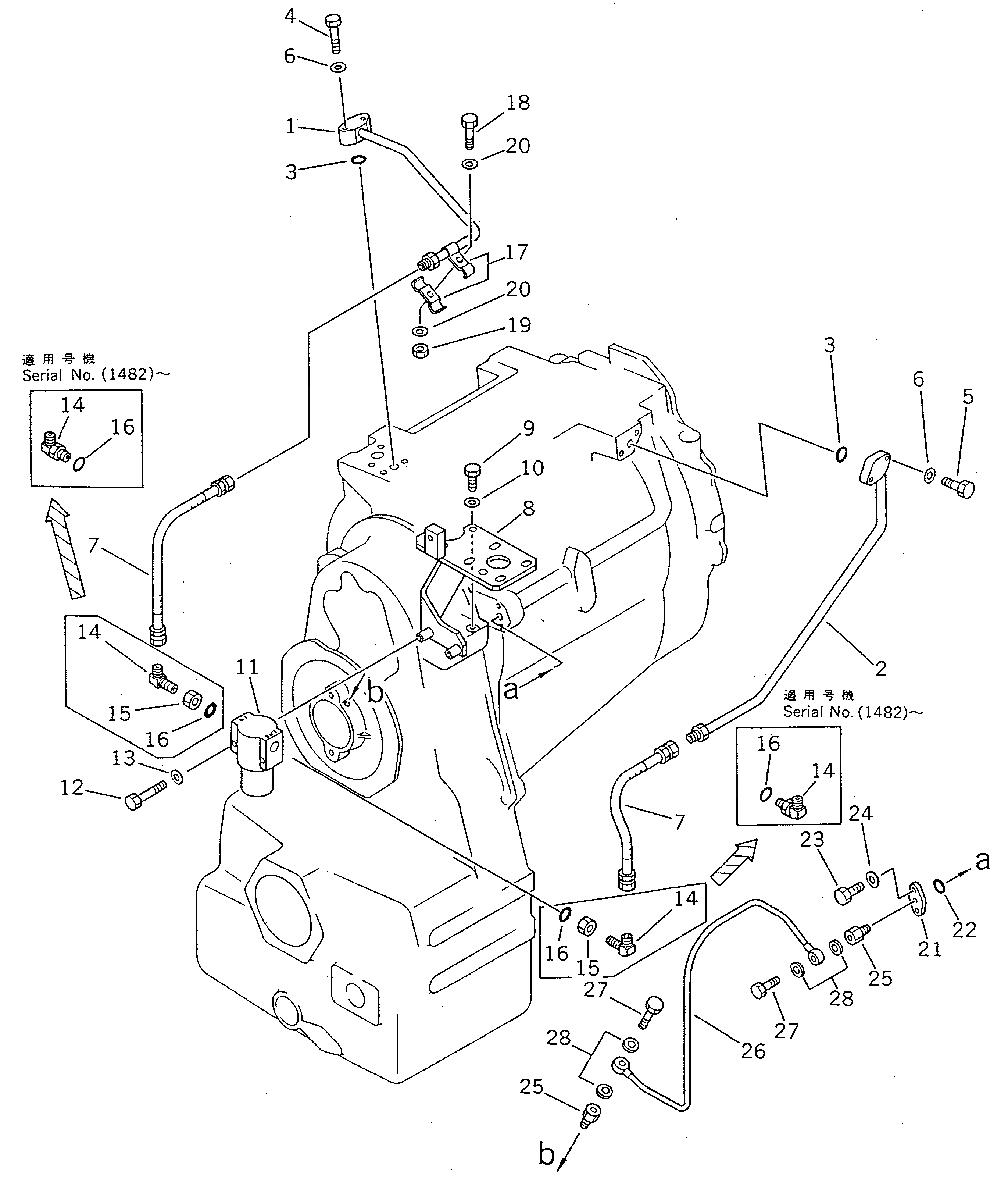 Схема запчастей Komatsu WA400-1 - ТРАНСМИССИЯ (МАСЛОПРОВОДЯЩАЯ ЛИНИЯ) ТРАНСМИССИЯ