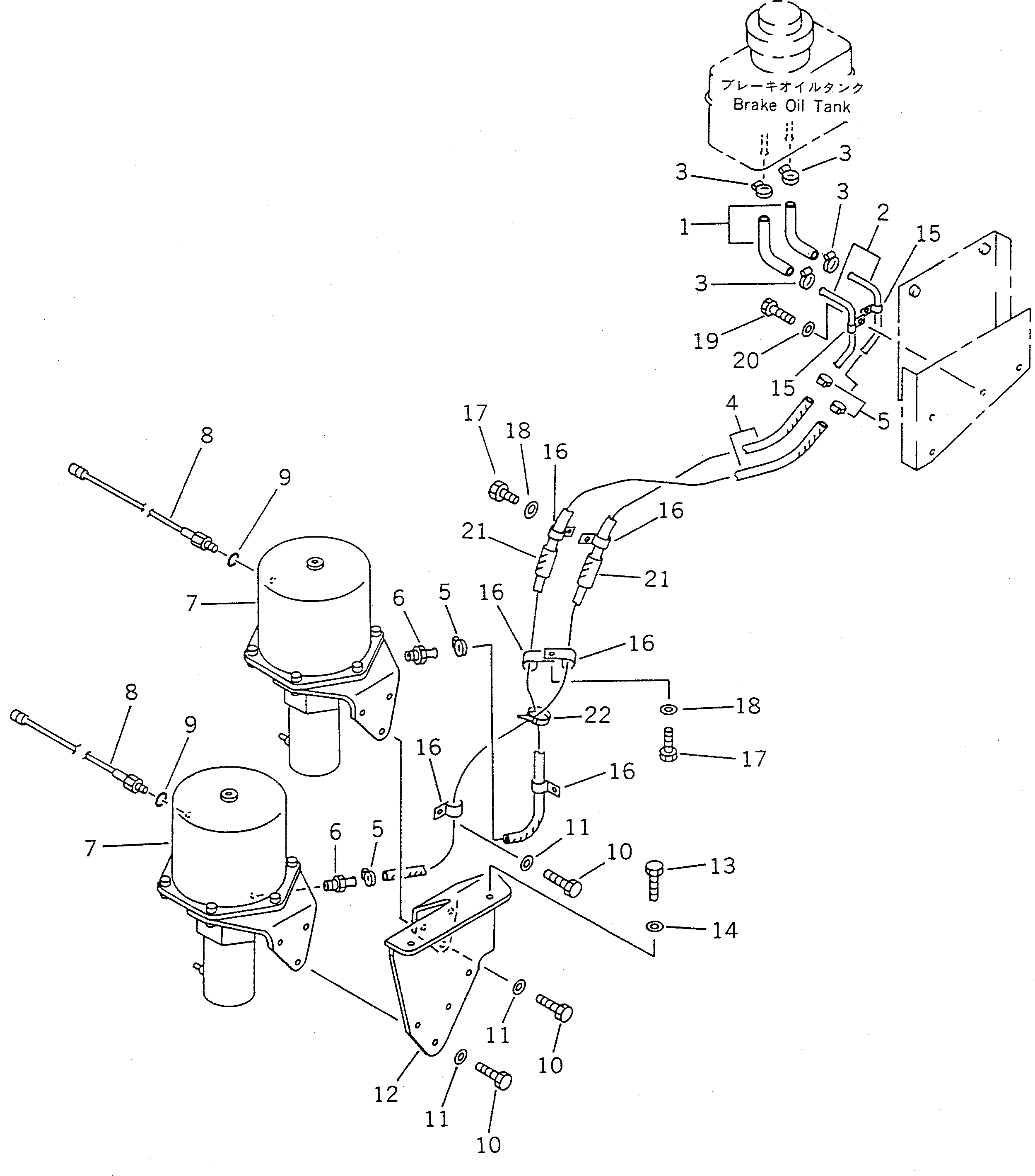 Схема запчастей Komatsu WA400-1 - ТОРМОЗ. МАСЛОПРОВОДЯЩАЯ ЛИНИЯ (БАК - КАМЕРА /)(№-) ВЕДУЩ. ВАЛ¤ ДИФФЕРЕНЦ. И КОЛЕСА