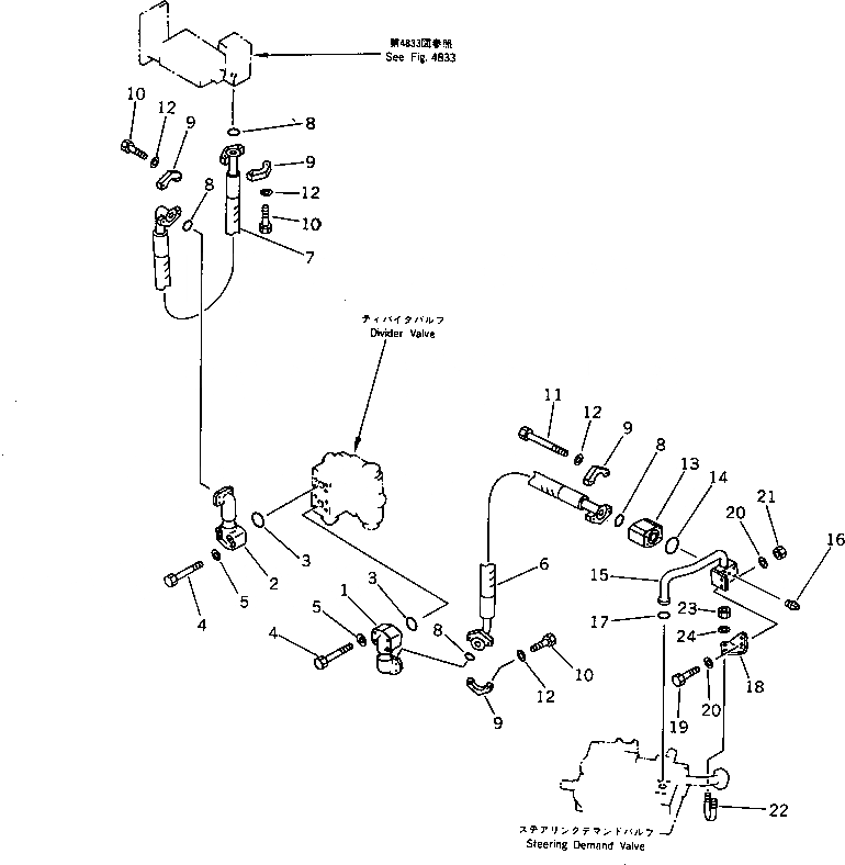 Схема запчастей Komatsu WA400-1 - ГИДРОЛИНИЯ ЭКСТРЕННОГО УПРАВЛЕНИЯ (/)(№-9999) РУЛЕВ. УПРАВЛЕНИЕ И СИСТЕМА УПРАВЛЕНИЯ