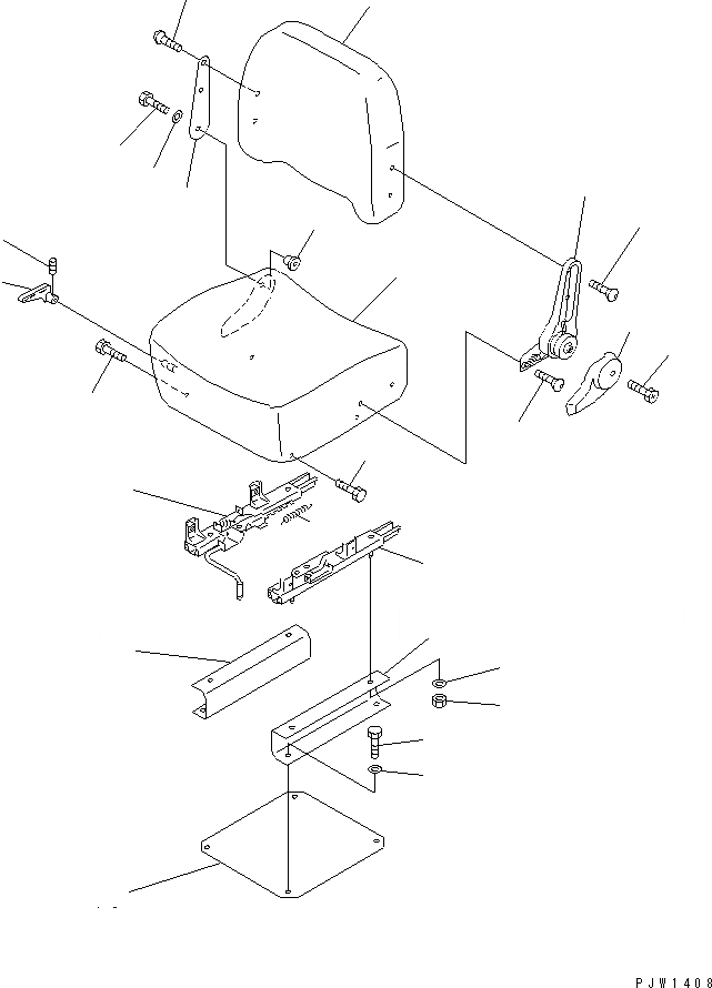 Схема запчастей Komatsu WA400-1 - СИДЕНЬЕ ОПЕРАТОРА (ЖЕСТК.) РАМА И ЧАСТИ КОРПУСА