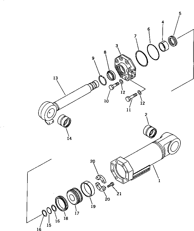 Схема запчастей Komatsu WA400-1 - ГИДРОЦИЛИНДР КОВША(№-9999) УПРАВЛ-Е РАБОЧИМ ОБОРУДОВАНИЕМ