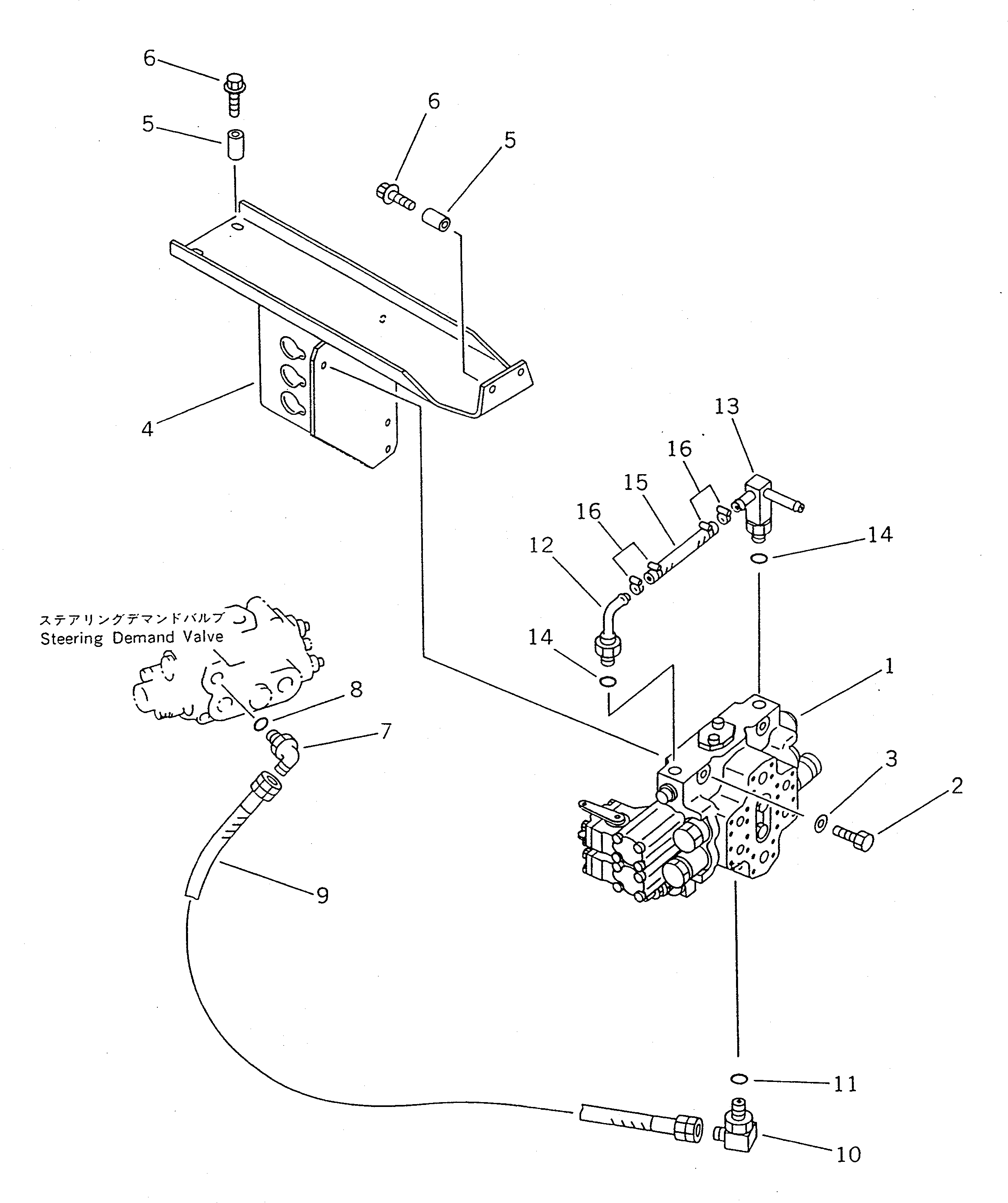 Схема запчастей Komatsu WA400-1 - ГИДРОЛИНИЯ (КЛАПАН - БАК /)(№-) УПРАВЛ-Е РАБОЧИМ ОБОРУДОВАНИЕМ