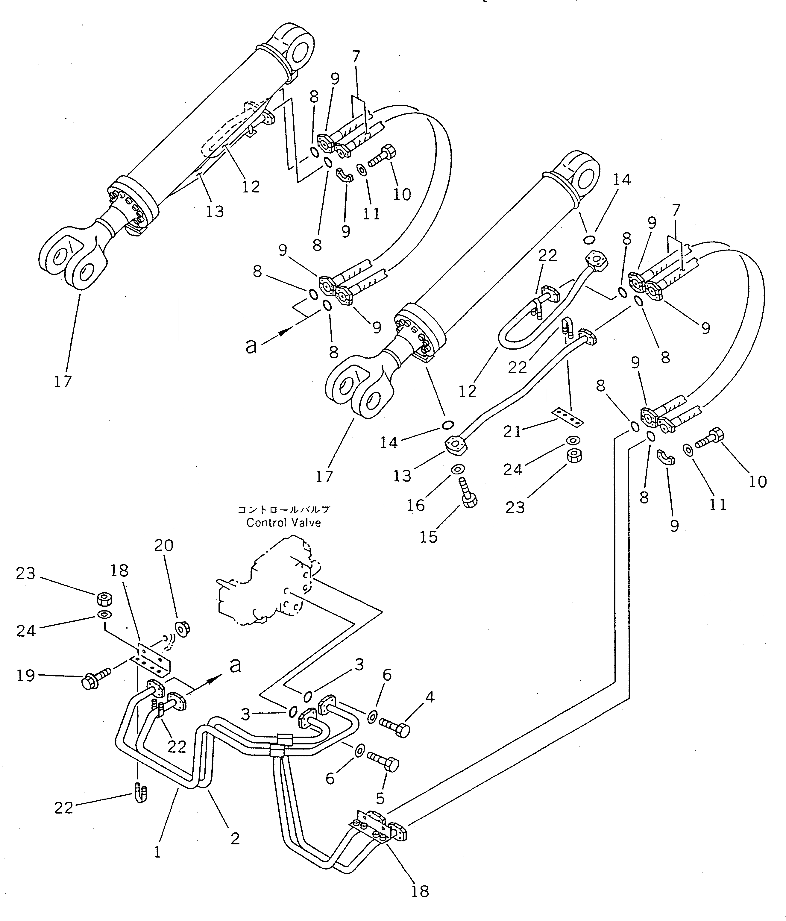 Схема запчастей Komatsu WA400-1 - ГИДРОЛИНИЯ (ЛИНИЯ ГИДРОЦИЛИНДРА ПОДЪЕМА)(№-) УПРАВЛ-Е РАБОЧИМ ОБОРУДОВАНИЕМ