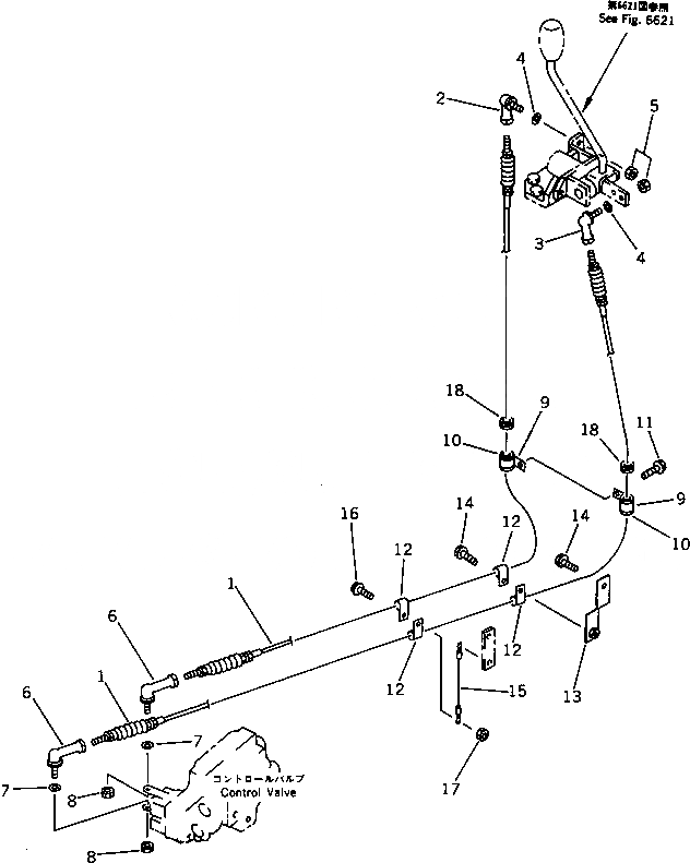 Схема запчастей Komatsu WA400-1 - МЕХ-М УПРАВЛ-Я РАБОЧ. ОБОРУД-EM (ДЛЯ MONO РЫЧАГ) (/)(№-) УПРАВЛ-Е РАБОЧИМ ОБОРУДОВАНИЕМ