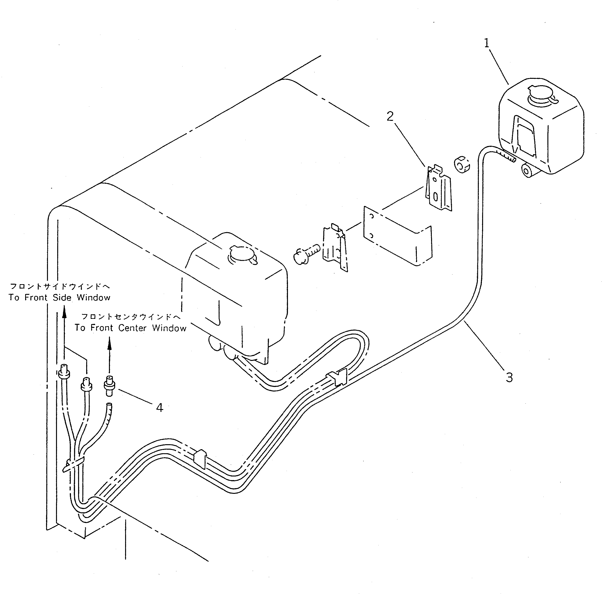 Схема запчастей Komatsu WA400-1 - ОМЫВАТЕЛЬ СТЕКЛА (ДЛЯ КАБИНА ДЛЯ 2 ЧЕЛ.)(№-) СПЕЦ. APPLICATION ЧАСТИ