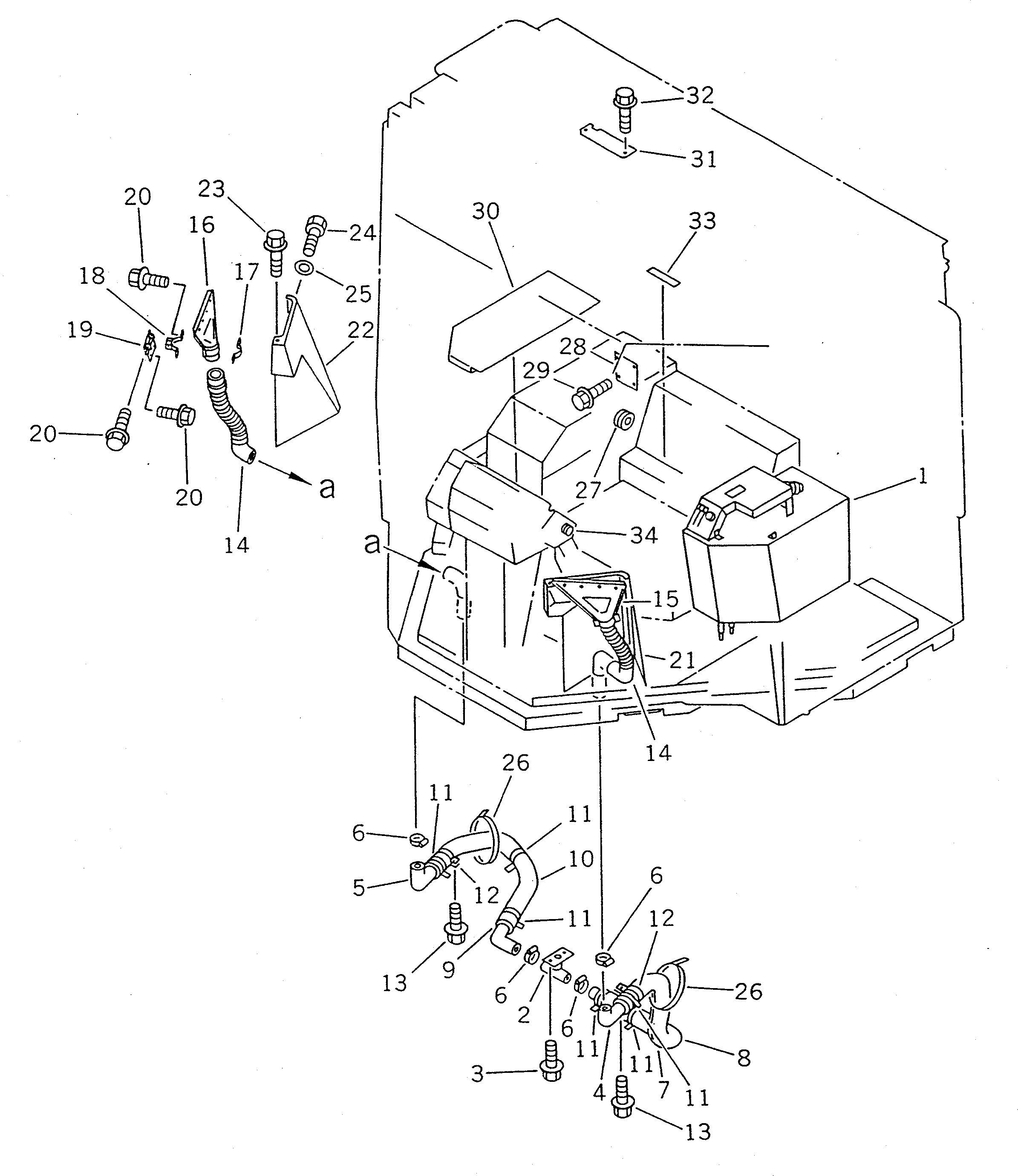 Схема запчастей Komatsu WA400-1 - КОНДИЦ. ВОЗДУХА (ДЛЯ КАБИНА ДЛЯ 2 ЧЕЛ.)(№-) СПЕЦ. APPLICATION ЧАСТИ
