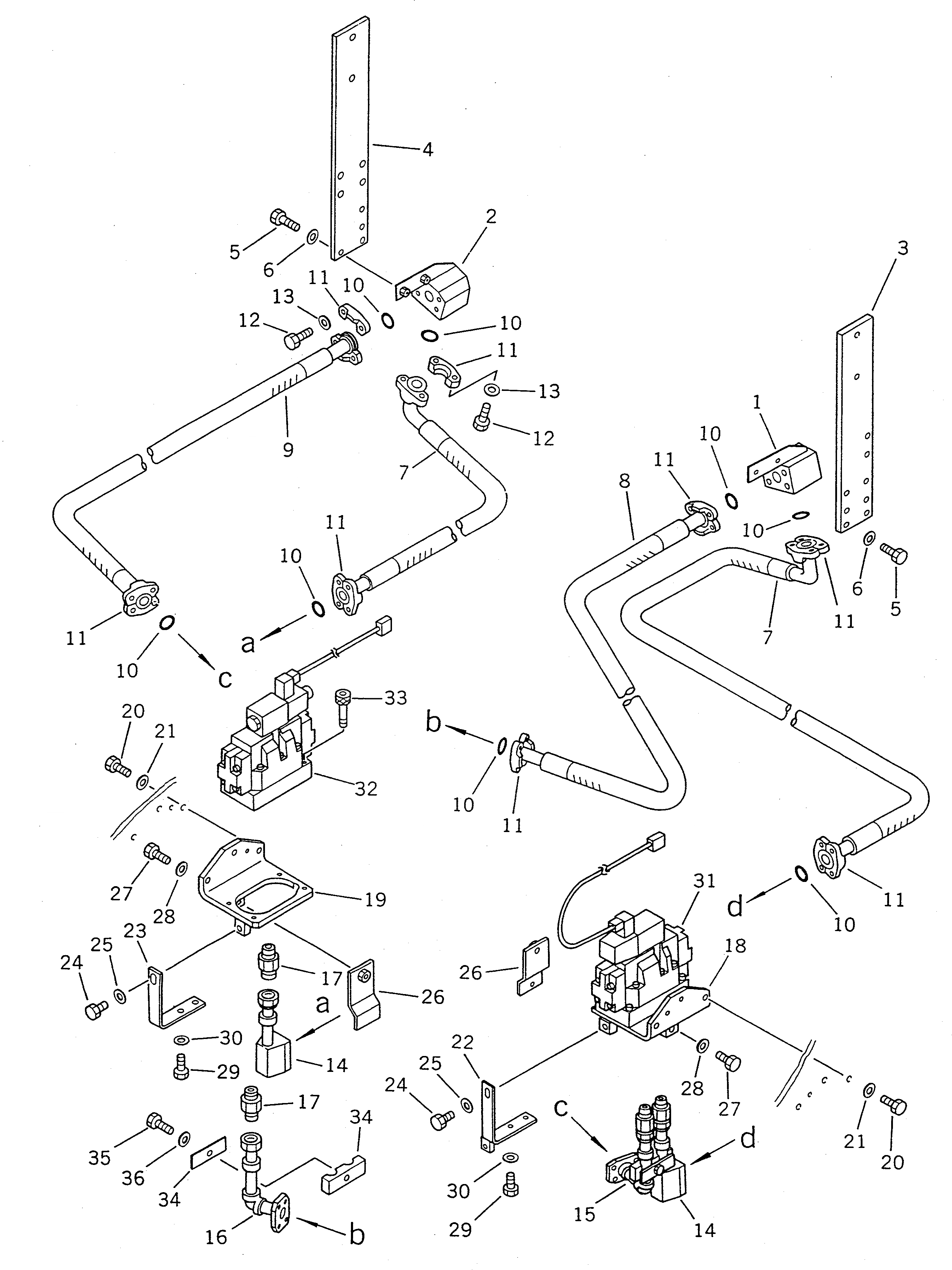 Схема запчастей Komatsu WA400-1 - ГИДРОЛИНИЯ (ДЛЯ S.P.A.P.) (/)(№-9999) СПЕЦ. APPLICATION ЧАСТИ