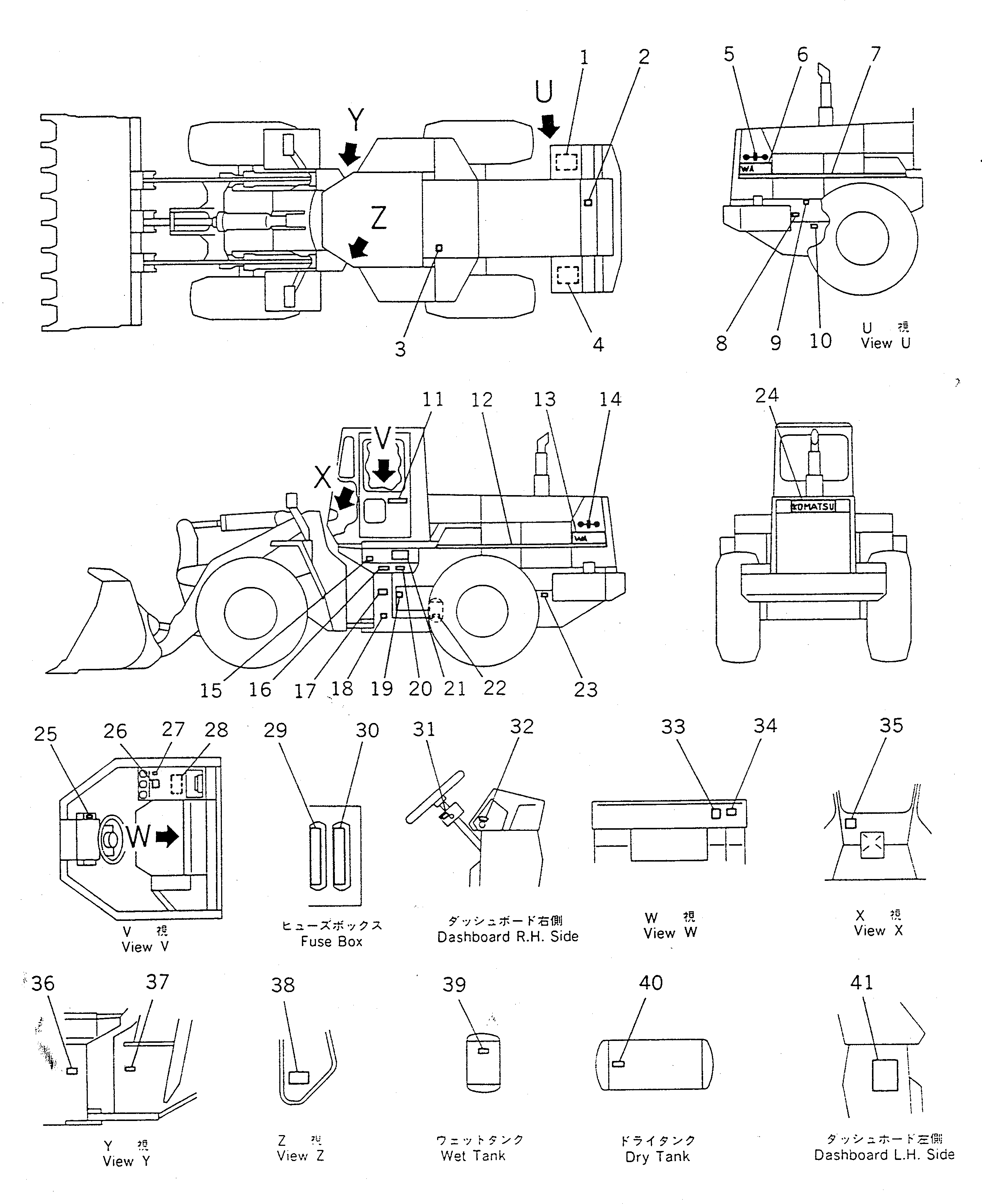 Схема запчастей Komatsu WA400-1 - МАРКИРОВКА (ЯПОН.)(№-) МАРКИРОВКА¤ ИНСТРУМЕНТ И РЕМКОМПЛЕКТЫ