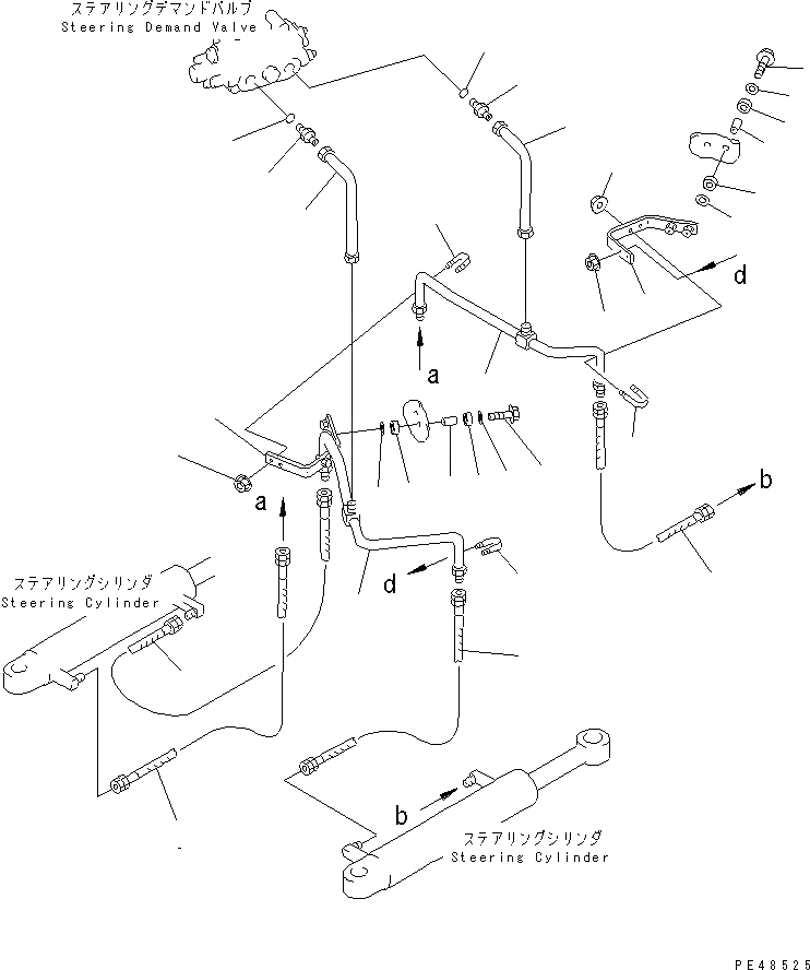 Схема запчастей Komatsu WA400-3A-S - ГИДРОЛИНИЯ (ЛИНИЯ ЦИЛИНДРА РУЛЕВ. УПР-Я)(№-) РУЛЕВ. УПРАВЛЕНИЕ И СИСТЕМА УПРАВЛЕНИЯ