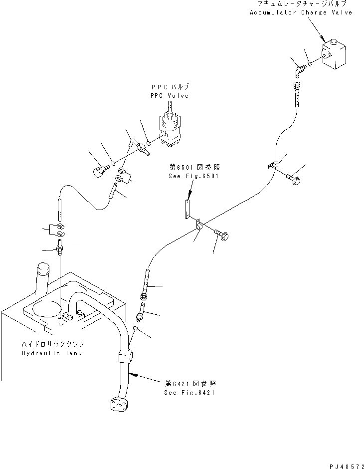 Схема запчастей Komatsu WA400-3A-S - ГИДРОЛИНИЯ (КЛАПАН PPCЛИНИЯ) (/) (ВОЗВРАТН. ЛИНИЯ)(№-) УПРАВЛ-Е РАБОЧИМ ОБОРУДОВАНИЕМ