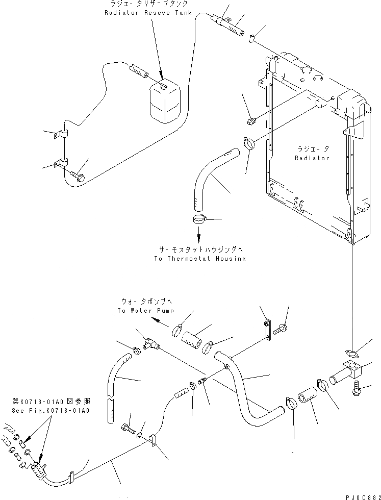 Схема запчастей Komatsu WA400-3A-SN - РАДИАТОР (СИСТЕМА ТРУБ РАДИАТОРА) (ДЛЯ ТАХОМЕТРMETOR ТИП) СИСТЕМА ОХЛАЖДЕНИЯ