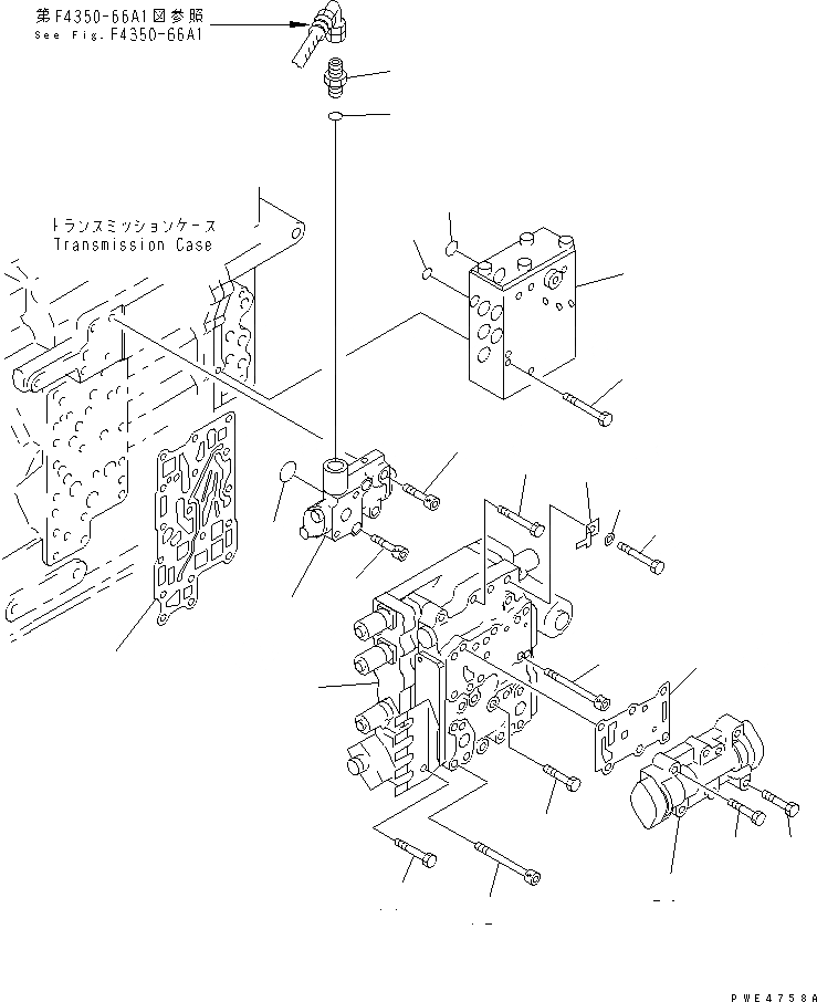 Схема запчастей Komatsu WA400-3A-SN - ТРАНСМИССИЯ (КРЕПЛЕНИЕ КОНТРОЛЬНОГО КЛАПАНА) (ДЛЯ ЭКСТРЕННОГО УПРАВЛЕНИЯ)(№-) ТРАНСМИССИЯ