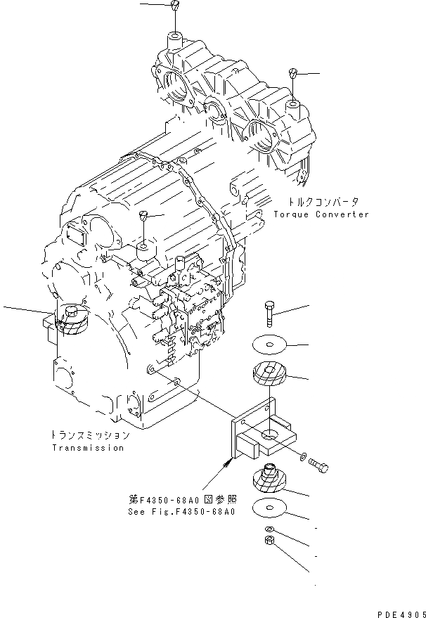 Схема запчастей Komatsu WA400-3A-SN - КРЕПЛЕНИЕ ТРАНСМИССИИ И ГИДРОТРАНСФОРМАТОРАЧАСТИ ТРАНСМИССИЯ