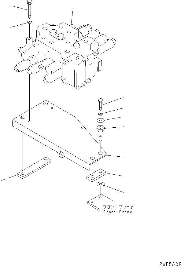 Схема запчастей Komatsu WA400-3A-SN - КОНТРОЛЬНЫЙ КЛАПАН РАБОЧ. ОБОРУДОВАНИЯ (КРЕПЛЕНИЕ 3-СЕКЦИОНН. КОНТРОЛЬН. КЛАПАНА ЧАСТИ) ГИДРАВЛИКА