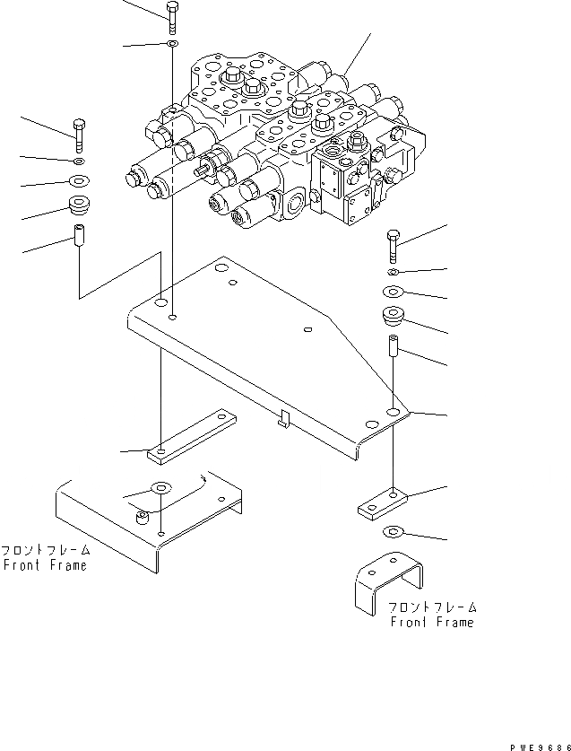 Схема запчастей Komatsu WA400-3A-SN - КОНТРОЛЬНЫЙ КЛАПАН РАБОЧ. ОБОРУДОВАНИЯ (4-Х СЕКЦИОНН. КРЕПЛЕНИЕ КОНТРОЛЬНОГО КЛАПАНА) ГИДРАВЛИКА