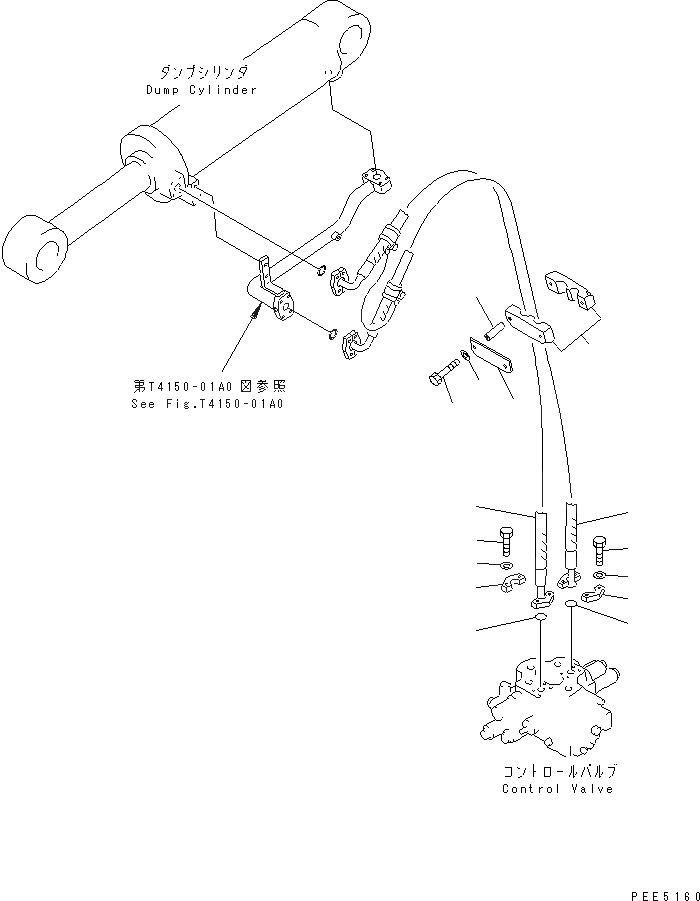 Схема запчастей Komatsu WA400-3A-SN - ГИДРОЛИНИЯ (ЛИНИЯ ГИДРОЦИЛИНДРА КОВША) ГИДРАВЛИКА