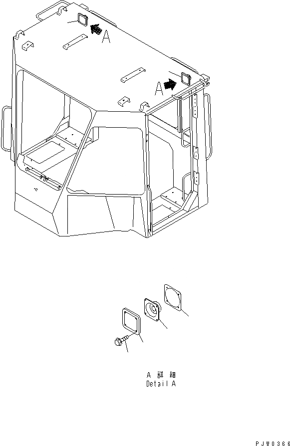 Схема запчастей Komatsu WA400-3A-SN - КАБИНА ДЛЯ 2 ЧЕЛ. (SPAKER)(№-) КАБИНА ОПЕРАТОРА И СИСТЕМА УПРАВЛЕНИЯ