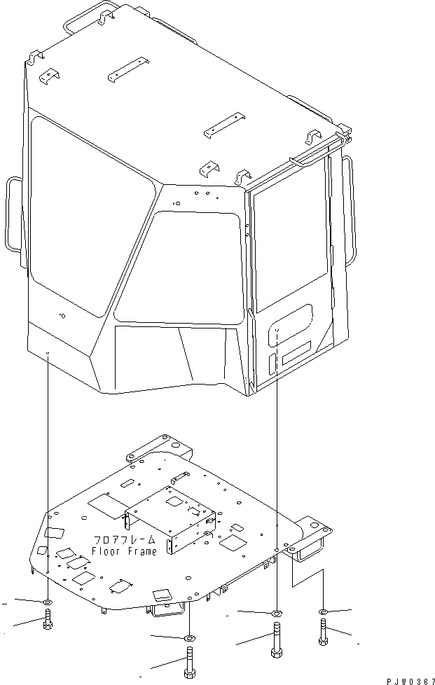 Схема запчастей Komatsu WA400-3A-SN - КАБИНА ДЛЯ 2 ЧЕЛ. (ЭЛЕМЕНТЫ КРЕПЛЕНИЯ) КАБИНА ОПЕРАТОРА И СИСТЕМА УПРАВЛЕНИЯ