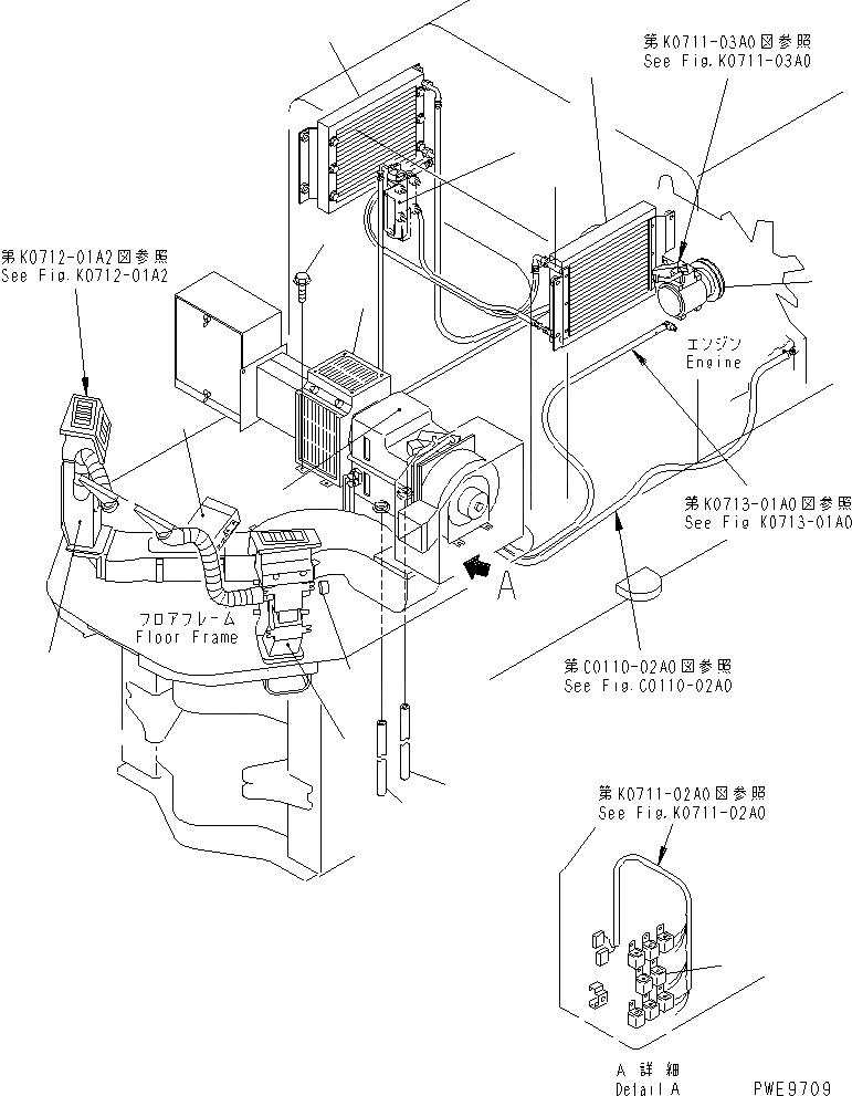 Схема запчастей Komatsu WA400-3A-SN - КОНДИЦ. ВОЗДУХА (БЛОК КОНДИЦ. ВОЗДУХА) (С КАБИНОЙ ДЛЯ 2 ЧЕЛ.) КАБИНА ОПЕРАТОРА И СИСТЕМА УПРАВЛЕНИЯ