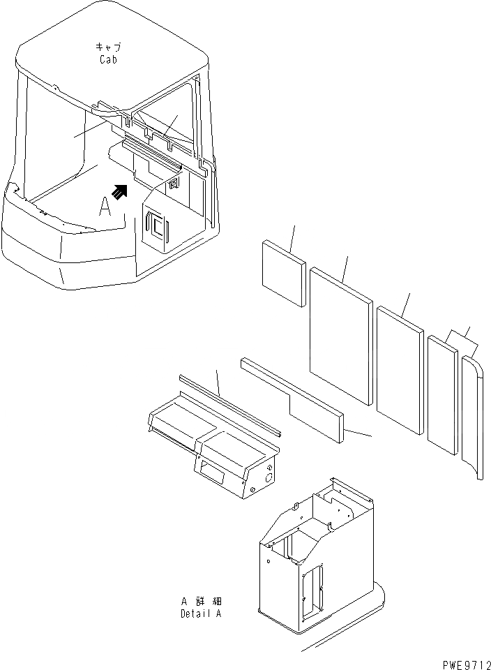 Схема запчастей Komatsu WA400-3A-SN - КОНДИЦ. ВОЗДУХА И ОБОГРЕВАТЕЛЬ. КРЫШКА(КОНСОЛЬН. БЛОК КОМПОНЕНТЫ)   (С КАБИНОЙ ДЛЯ 2 ЧЕЛ.) КАБИНА ОПЕРАТОРА И СИСТЕМА УПРАВЛЕНИЯ