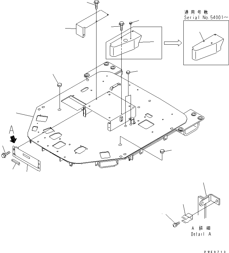 Схема запчастей Komatsu WA400-3A-SN - ПОЛ (ОСНОВН. КОНСТРУКЦИЯ) (С 3-Х СЕКЦ. КОНТР. КЛАПАНОМ) КАБИНА ОПЕРАТОРА И СИСТЕМА УПРАВЛЕНИЯ