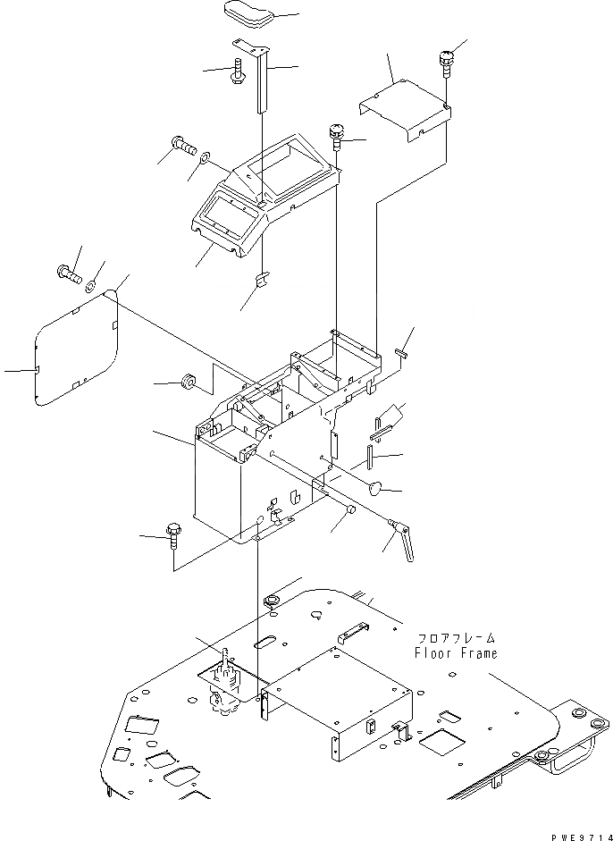 Схема запчастей Komatsu WA400-3A-SN - ПОЛ (ПРАВ. КОНСОЛЬН. БЛОК)(№-) КАБИНА ОПЕРАТОРА И СИСТЕМА УПРАВЛЕНИЯ