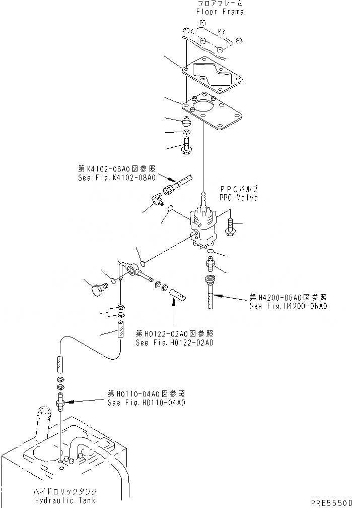Схема запчастей Komatsu WA400-3A-SN - ПОЛ (ЛИНИЯ КЛАПАНА PPC) КАБИНА ОПЕРАТОРА И СИСТЕМА УПРАВЛЕНИЯ