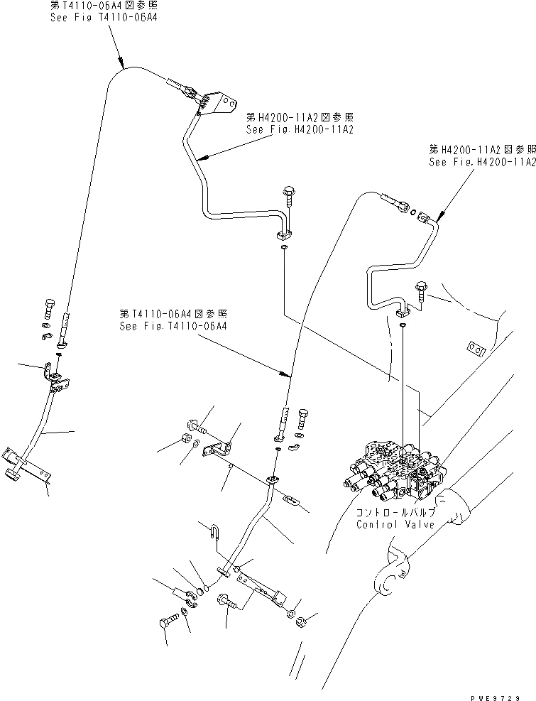 Схема запчастей Komatsu WA400-3A-SN - РУКОЯТЬ И КОЛЕНЧАТЫЙ РЫЧАГ (ЛИНИЯ НАВЕСН. ОБОРУД-Я¤ /) (С 4-Х СЕКЦИОНН.УПРАВЛЯЮЩ. КЛАПАН) РАБОЧЕЕ ОБОРУДОВАНИЕ