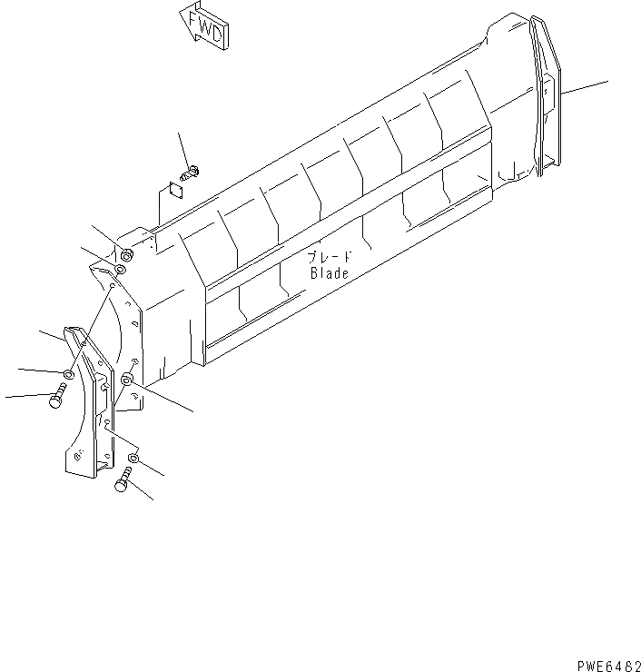Схема запчастей Komatsu WA400-3A-SN - ОТВАЛ ( ЧАСТИ КОРПУСА) РАБОЧЕЕ ОБОРУДОВАНИЕ
