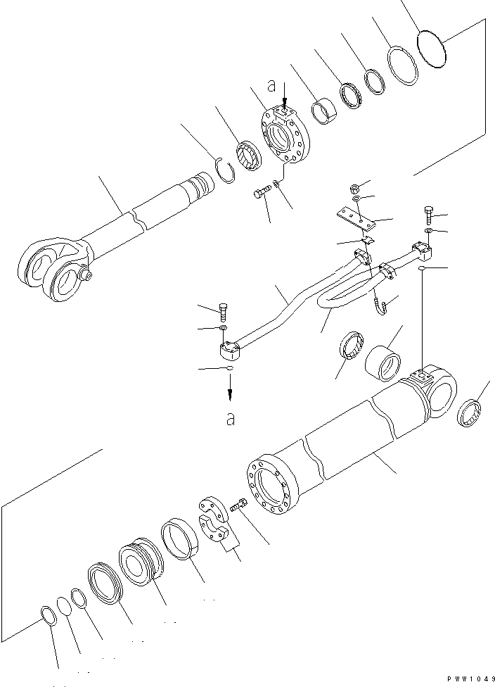 Схема запчастей Komatsu WA400-3A-SN - ГИДРОЦИЛИНДР ПОДЪЕМА(№-) ОСНОВН. КОМПОНЕНТЫ И РЕМКОМПЛЕКТЫ