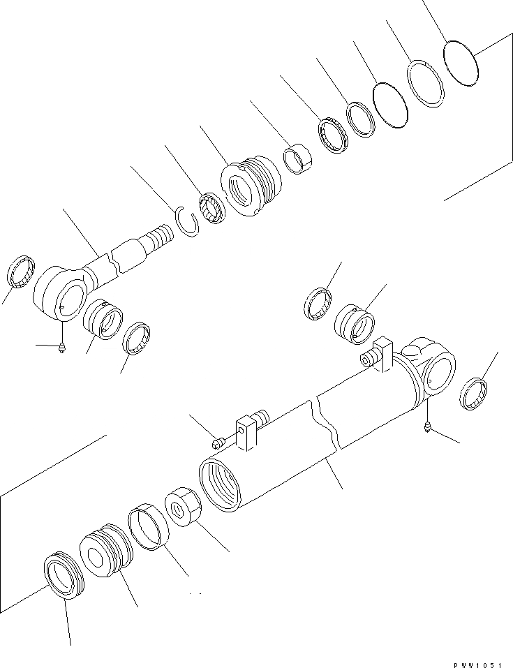 Схема запчастей Komatsu WA400-3A-SN - ЦИЛИНДР РУЛЕВ. УПР-Я(№-) ОСНОВН. КОМПОНЕНТЫ И РЕМКОМПЛЕКТЫ
