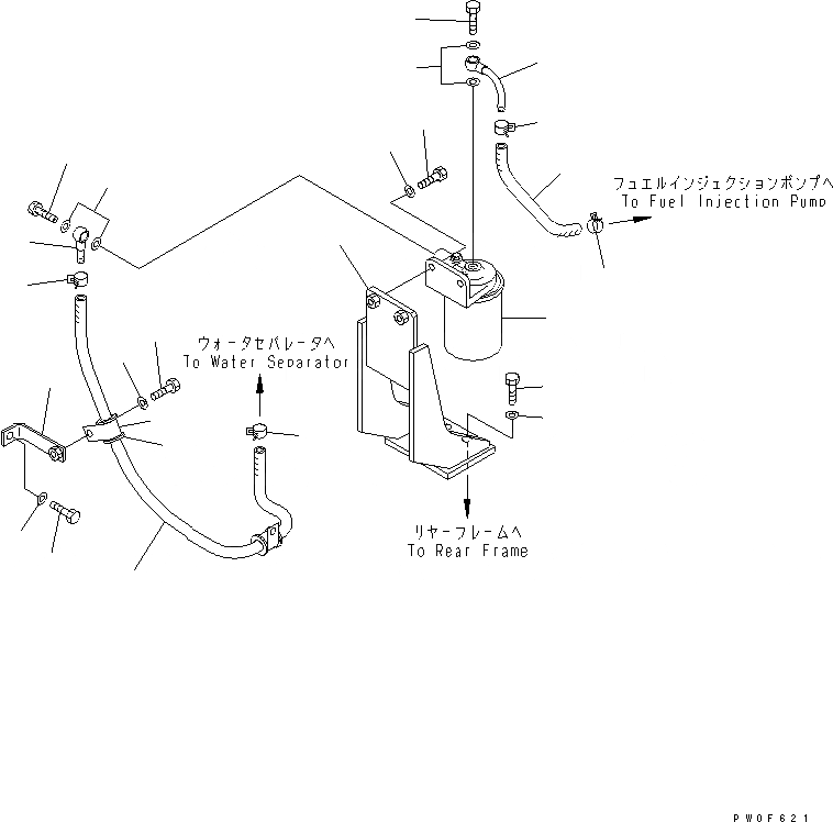 Схема запчастей Komatsu WA400-5 - ТОПЛИВН. БАК. (ДОПОЛН. ТОПЛИВН. ФИЛЬТР.) ТОПЛИВН. БАК. AND КОМПОНЕНТЫ