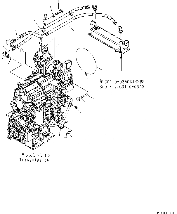 Схема запчастей Komatsu WA400-5 - ГИДРОТРАНСФОРМАТОР И ТРАНСМИССИЯ (МОНТАЖНЫЙ КАРКАС) (ЭКСТРЕНН. РУЛЕВ. УПРАВЛЕНИЕ LESS) СИЛОВАЯ ПЕРЕДАЧА