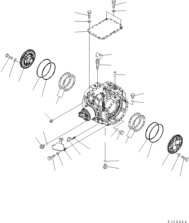 Схема запчастей Komatsu WA400-5 - ЗАДН. МОСТ (КОЖУХ МОСТА АКСЕССУАРЫ) (С САМОБЛОКИР. ДИФФЕРЕНЦ.) СИЛОВАЯ ПЕРЕДАЧА