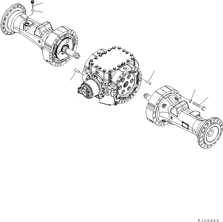 Схема запчастей Komatsu WA400-5 - ЗАДН. МОСТ (МОСТ КРЕПЛЕНИЕ И МАСЛ. ЩУП) СИЛОВАЯ ПЕРЕДАЧА