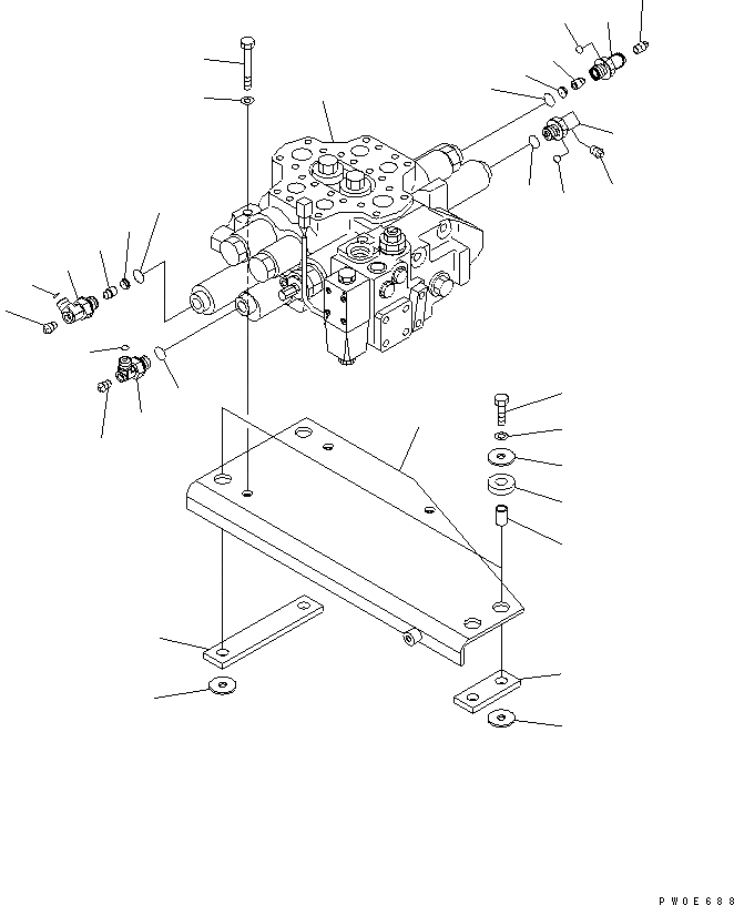 Схема запчастей Komatsu WA400-5 - ОСНОВН. КЛАПАН (С E.P.C. КЛАПАН) ГИДРАВЛИКА