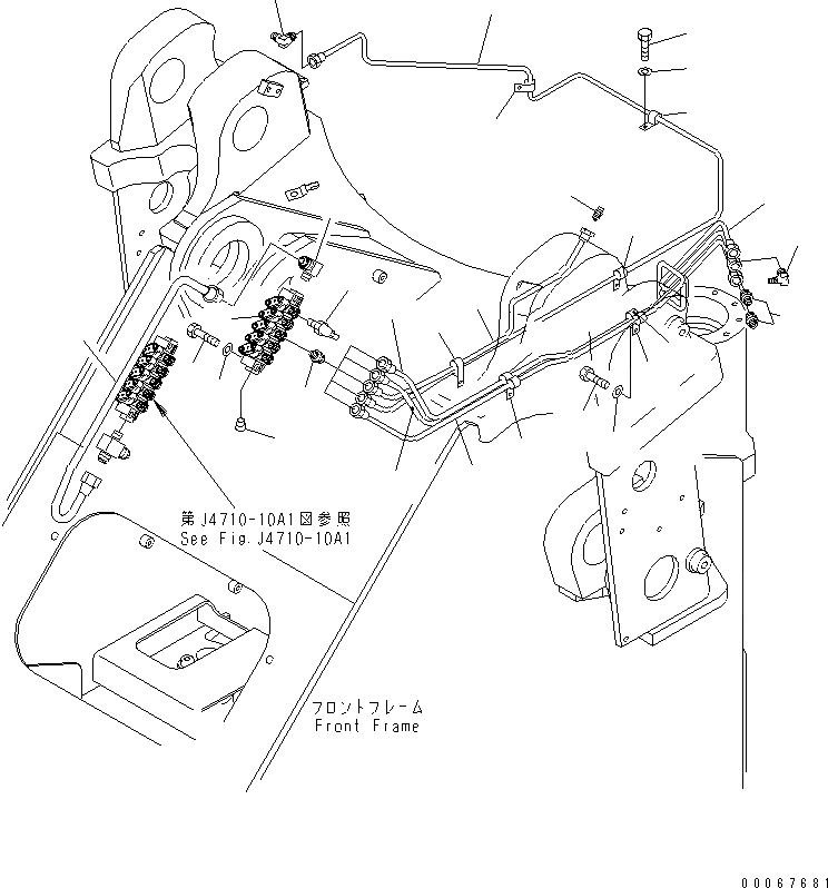 Схема запчастей Komatsu WA400-5 - УДАЛЕННАЯ СМАЗКА (ПЕРЕДНЯЯ РАМА) (С АВТОМАТИЧ. СМАЗКОЙ) ОСНОВНАЯ РАМА И ЕЕ ЧАСТИ