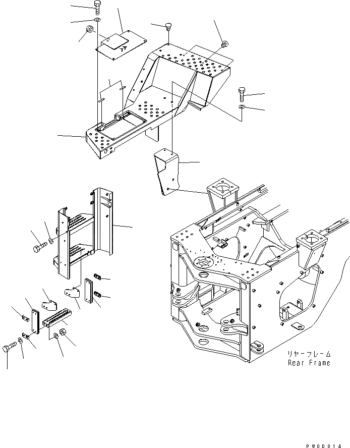 Схема запчастей Komatsu WA400-5 - ЛЕСТНИЦА (ПОЛ ПРАВ.) ЧАСТИ КОРПУСА
