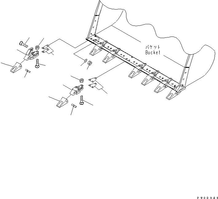 Схема запчастей Komatsu WA400-5 - TIP TOOTH РАБОЧЕЕ ОБОРУДОВАНИЕ