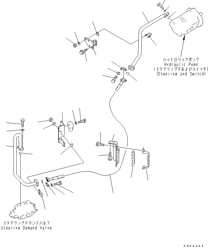Схема запчастей Komatsu WA400-3A-SW - ГИДРОЛИНИЯ (ЛИНИЯ ПЕРЕКЛЮЧАЮЩИЙ НАСОС - ОТСЕКАЮЩ. КЛАПАН) (/)    (С 4-Х СЕКЦИОНН. УПРАВЛЯЮЩ. КЛАПАН)(№-) РУЛЕВ. УПРАВЛЕНИЕ И СИСТЕМА УПРАВЛЕНИЯ