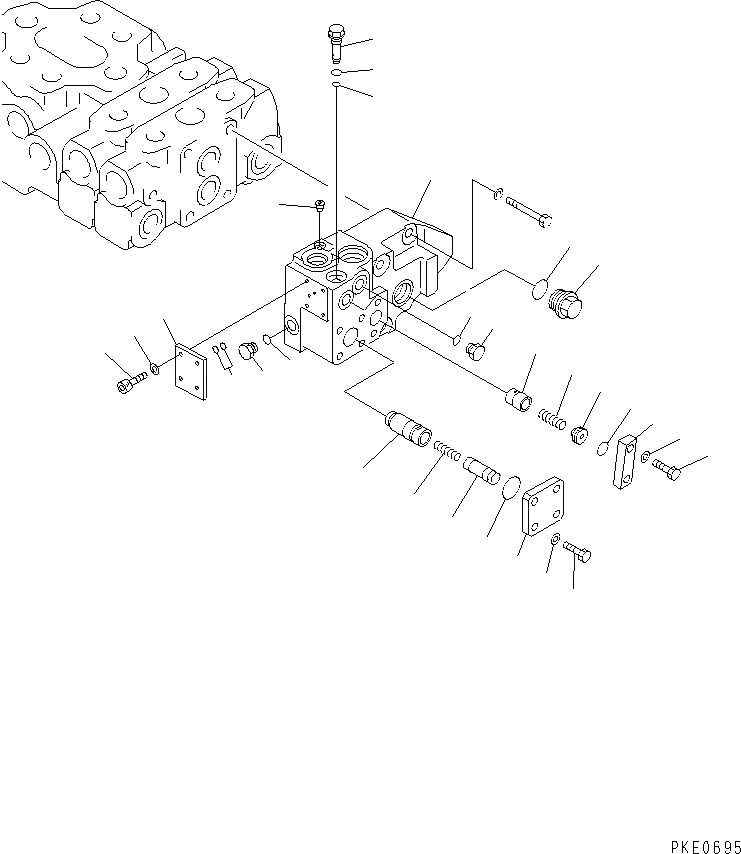 Схема запчастей Komatsu WA400-3A-SW - 4-Х СЕКЦИОНН. УПРАВЛЯЮЩ. КЛАПАН (/)(№-) УПРАВЛ-Е РАБОЧИМ ОБОРУДОВАНИЕМ