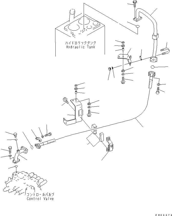 Схема запчастей Komatsu WA400-3A-SW - ГИДРОЛИНИЯ (ВОЗВРАТН. ЛИНИЯ) (С ПЕРЕДН. НАВЕСН. ОБОРУД)      (С 4-Х СЕКЦИОНН. УПРАВЛЯЮЩ. КЛАПАН)(№-) УПРАВЛ-Е РАБОЧИМ ОБОРУДОВАНИЕМ