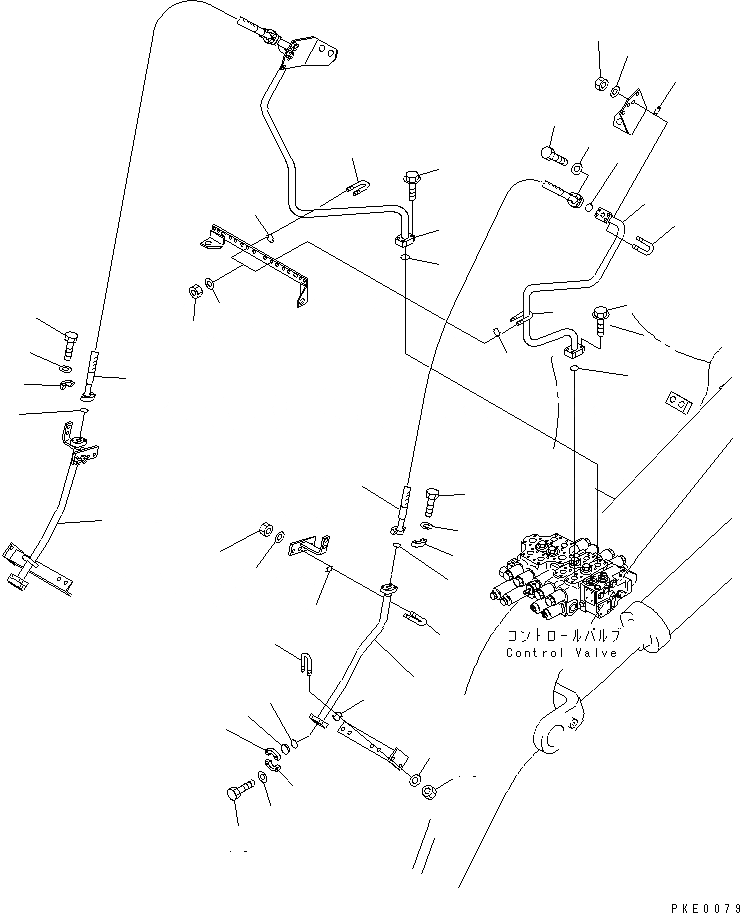 Схема запчастей Komatsu WA400-3A-SW - ГИДРОЛИНИЯ (ЛИНИЯ НАВЕСН. ОБОРУД-Я) (/) (С 4-Х СЕКЦИОНН.   УПРАВЛЯЮЩ. КЛАПАН)(№-) УПРАВЛ-Е РАБОЧИМ ОБОРУДОВАНИЕМ